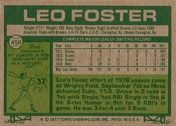 Leo Foster  baseball card collectible - Main Image 2