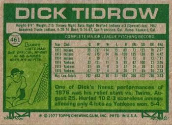 Dick Tidrow  baseball card collectible - Main Image 2