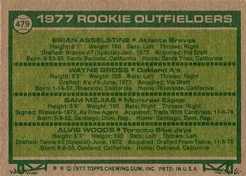 1977 Rookie Outfielders (Brian Asselstine / Wayne Gross / Sam Mejias / Alvis Woods)  baseball card collectible - Main Image 2