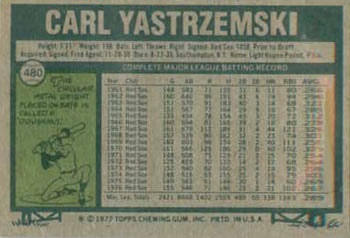 Carl Yastrzemski  baseball card collectible - Main Image 2
