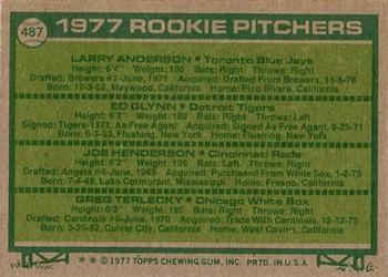 1977 Rookie Pitchers (Larry Anderson / Ed Glynn / Joe Henderson / Greg Terlecky)  baseball card collectible - Main Image 2