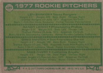 1977 Rookie Pitchers (Len Barker / Randy Lerch / Greg Minton / Mike Overy)  baseball card collectible - Main Image 2