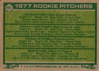 1977 Rookie Pitchers (Mike Dupree / Denny Martinez / Craig Mitchell / Bob Sykes)  baseball card collectible - Main Image 2