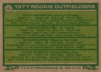 1977 Rookie Outfielders (Tony Armas / Steve Kemp / Carlos Lopez / Gary Woods)  baseball card collectible - Main Image 2