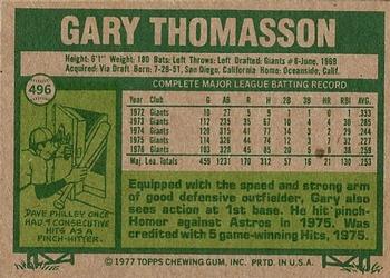 Gary Thomasson  baseball card collectible - Main Image 2