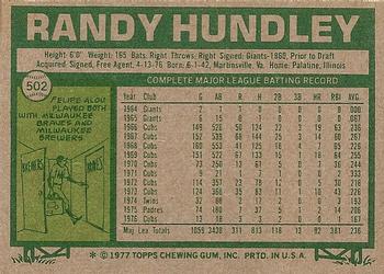 Randy Hundley  baseball card collectible - Main Image 2
