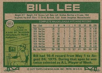 Bill Lee  baseball card collectible - Main Image 2