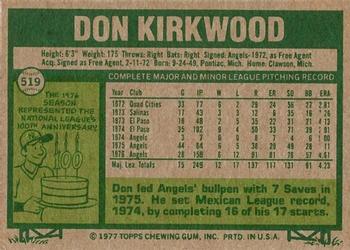 Don Kirkwood  baseball card collectible - Main Image 2