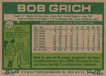 Bob Grich  baseball card collectible - Main Image 2