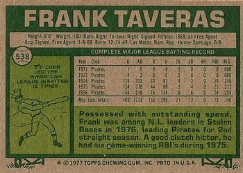 Frank Taveras  baseball card collectible - Main Image 2