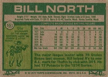 Bill North  baseball card collectible - Main Image 2