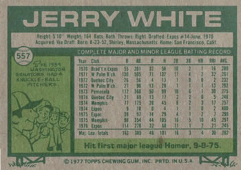 Jerry White  baseball card collectible - Main Image 2