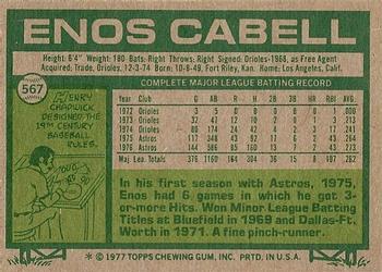 Enos Cabell  baseball card collectible - Main Image 2