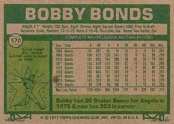 Bobby Bonds  baseball card collectible - Main Image 2