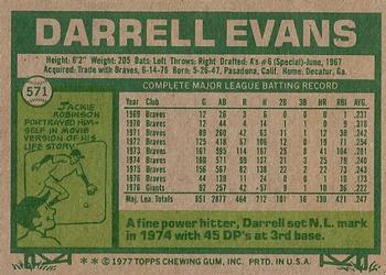 Darrell Evans  baseball card collectible - Main Image 2