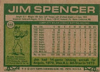 Jim Spencer  baseball card collectible - Main Image 2