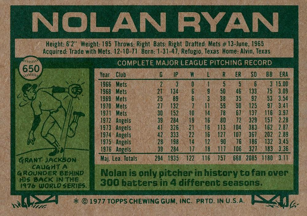 Nolan Ryan  baseball card collectible - Main Image 2
