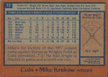 Mike Krukow  baseball card collectible - Main Image 2