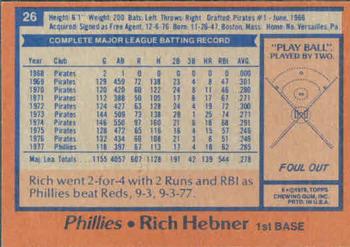 Rich Hebner  baseball card collectible - Main Image 2