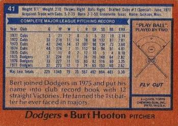 Burt Hooton  baseball card collectible - Main Image 2
