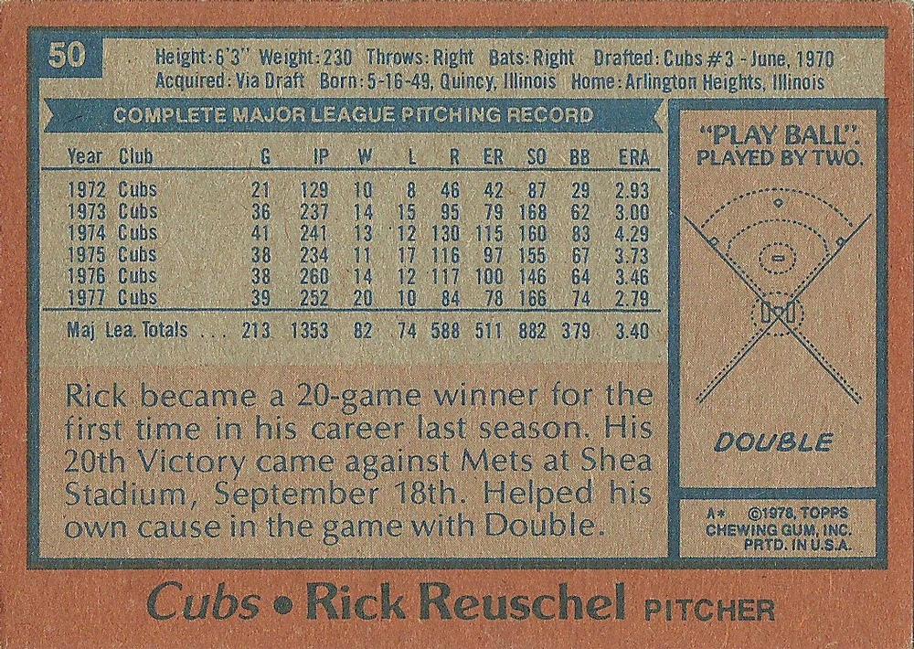 Rick Reuschel  baseball card collectible - Main Image 2