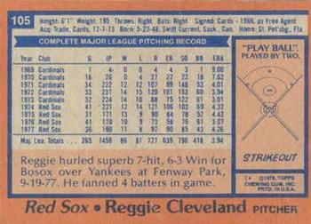 Reggie Cleveland  baseball card collectible - Main Image 2