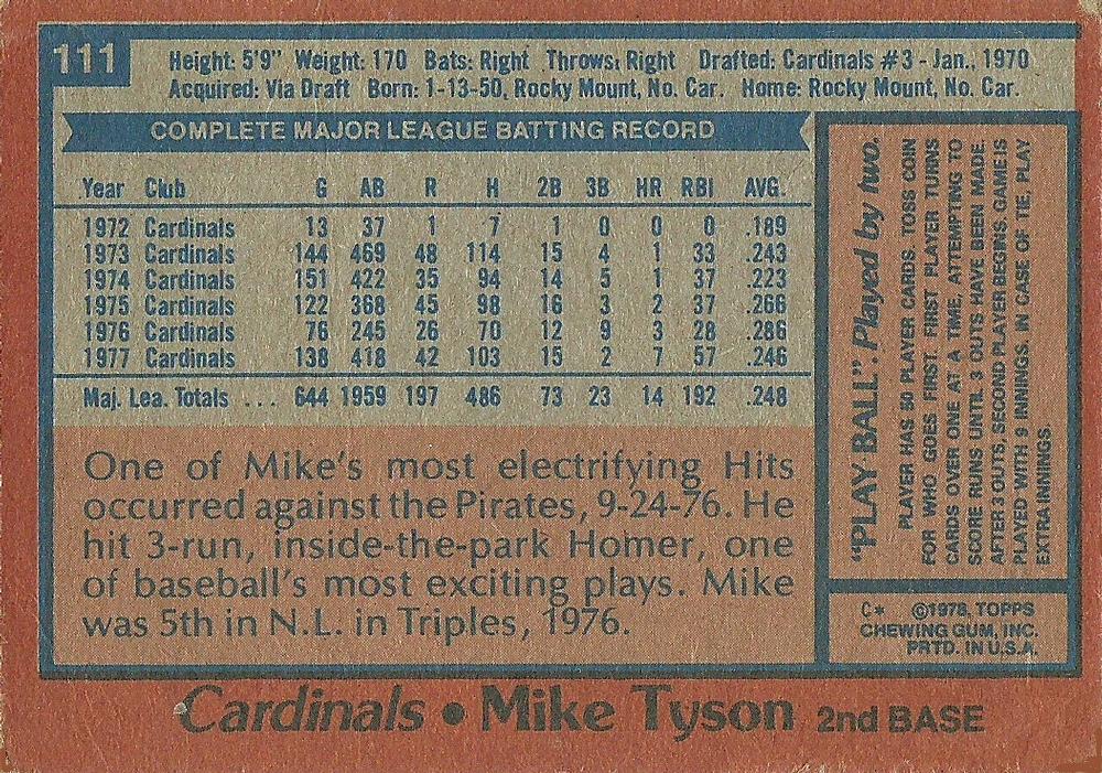 Mike Tyson  baseball card collectible - Main Image 2