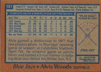 Alvis Woods  baseball card collectible - Main Image 2