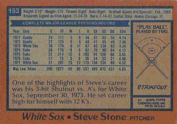 Steve Stone  baseball card collectible - Main Image 2