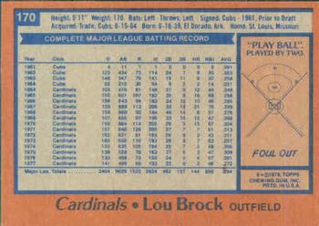 Lou Brock  baseball card collectible - Main Image 2