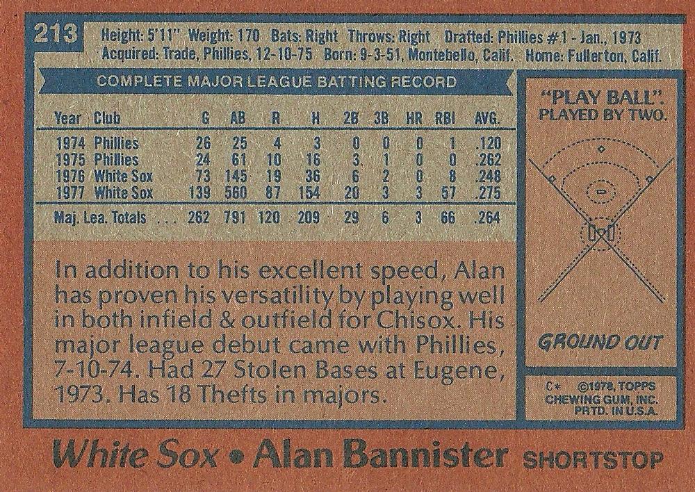 Alan Bannister  baseball card collectible - Main Image 2