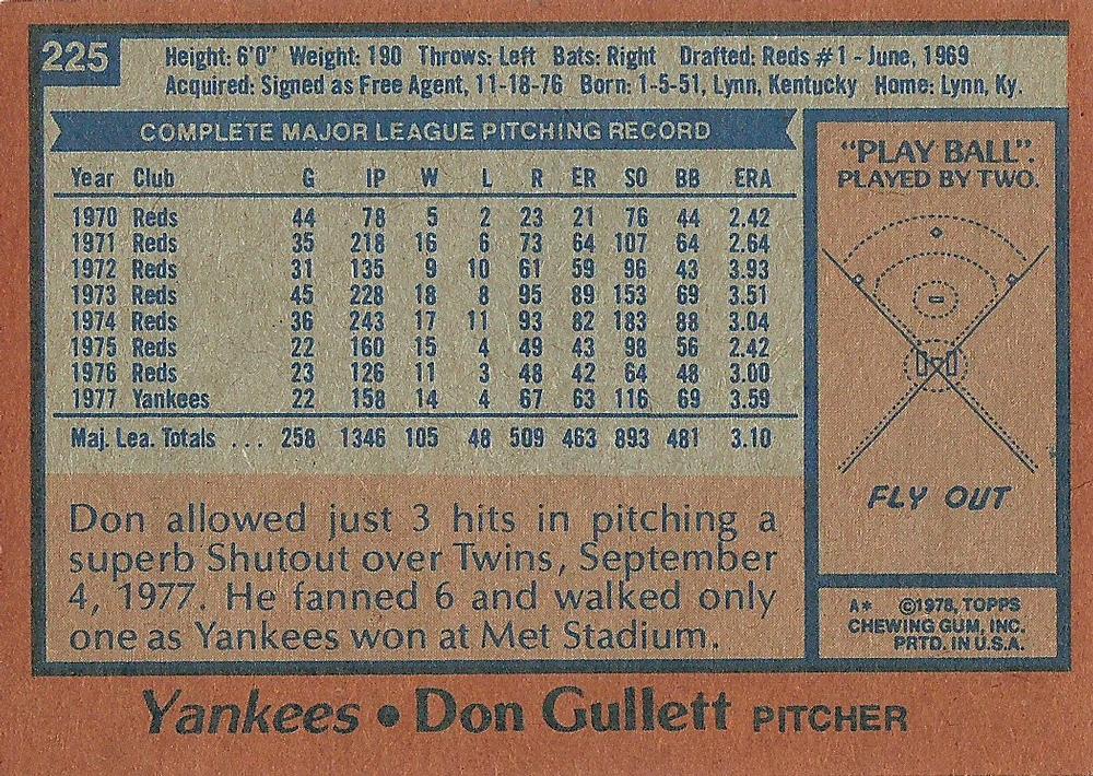 Don Gullett  baseball card collectible - Main Image 2