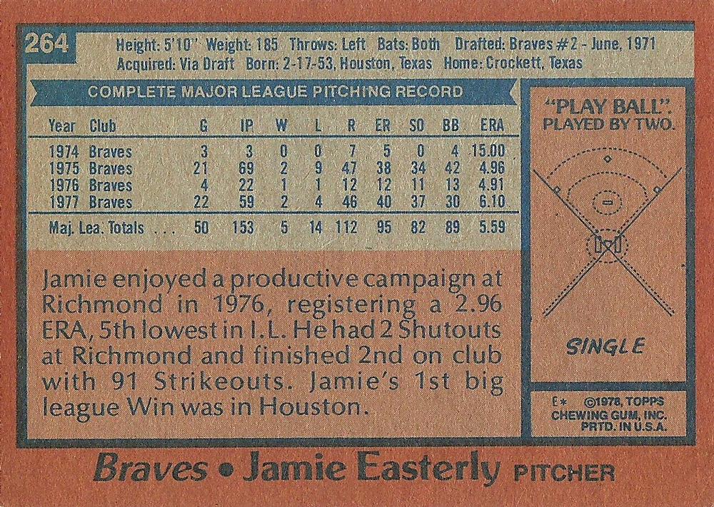 Jamie Easterly  baseball card collectible - Main Image 2