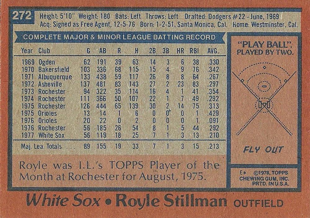 Royle Stillman  baseball card collectible - Main Image 2