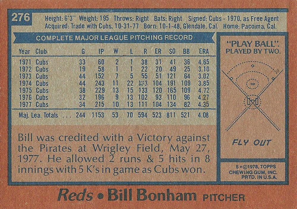 Bill Bonham  baseball card collectible - Main Image 2