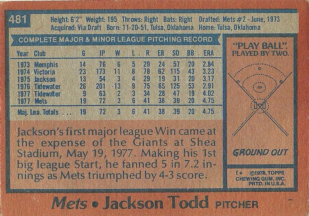 Jackson Todd  baseball card collectible - Main Image 2