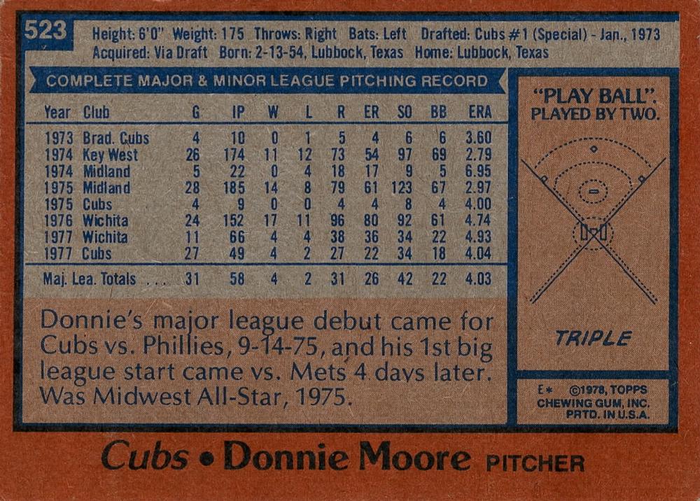 Donnie Moore  baseball card collectible - Main Image 2