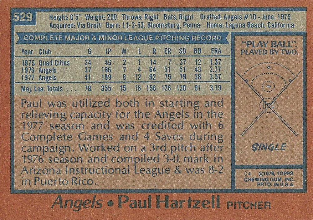 Paul Hartzell  baseball card collectible - Main Image 2