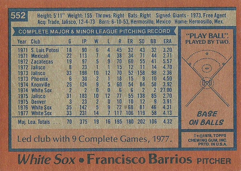 Francisco Barrios  baseball card collectible - Main Image 2