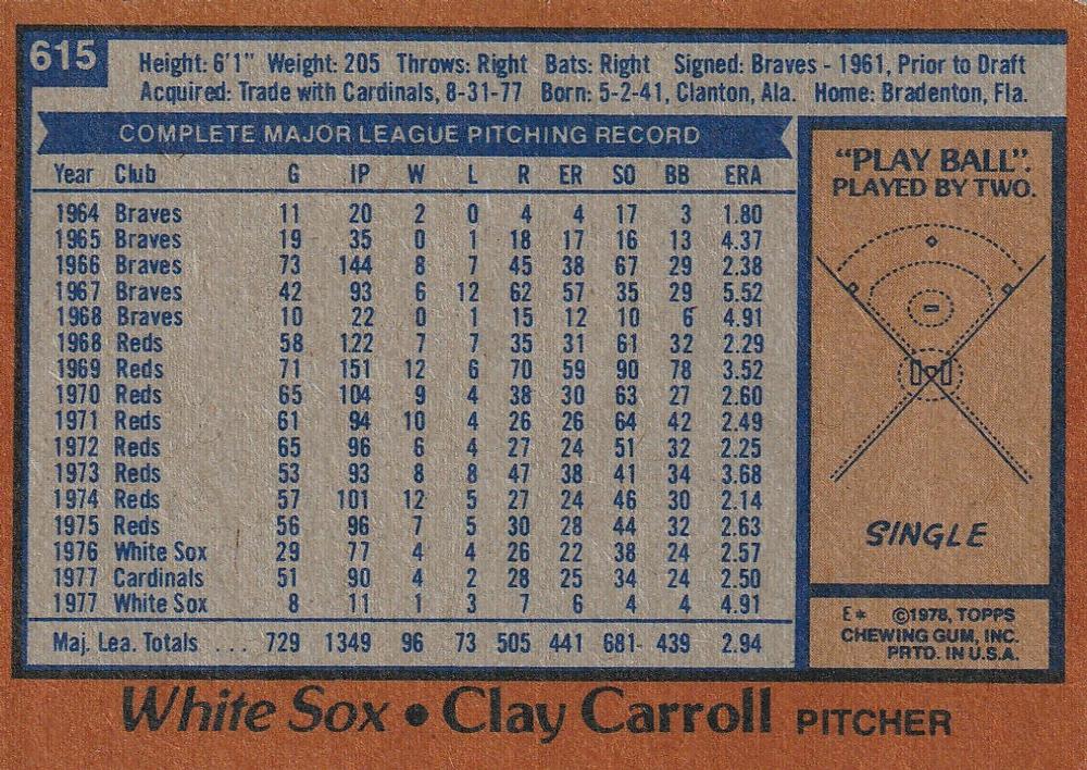 Clay Carroll  baseball card collectible - Main Image 2