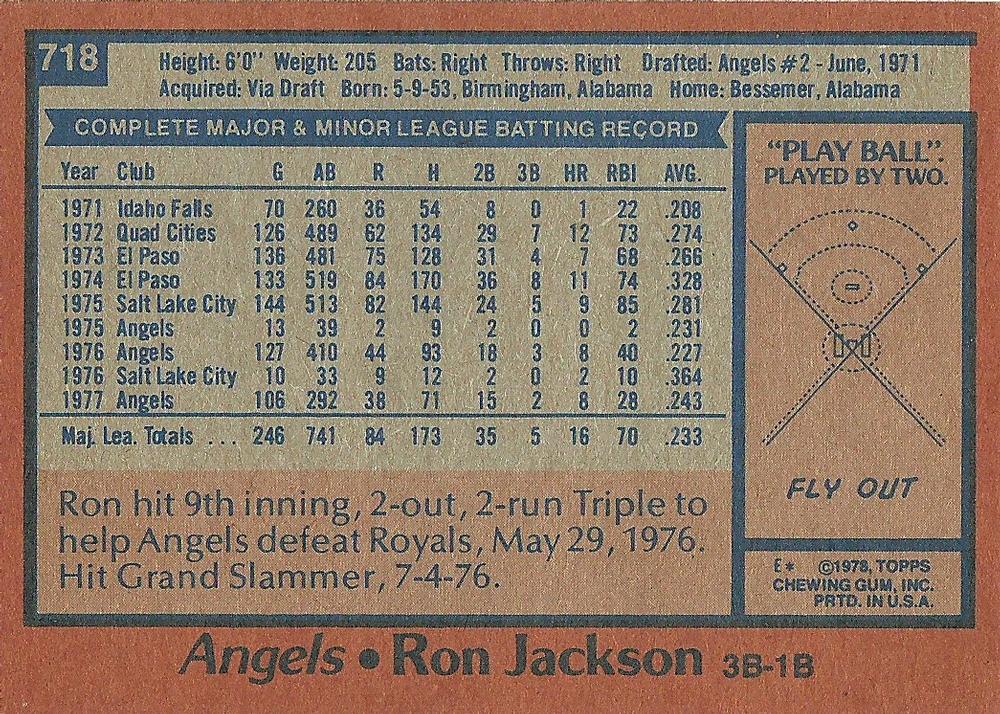 Ron Jackson  baseball card collectible - Main Image 2