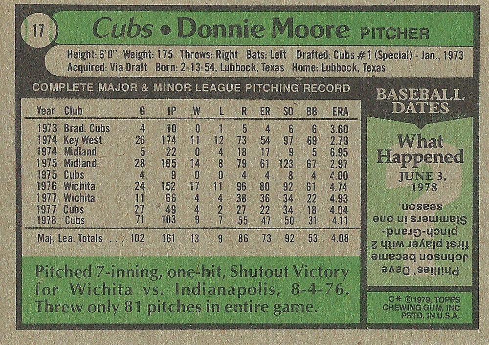 Donnie Moore  baseball card collectible - Main Image 2