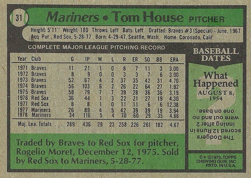 Tom House  baseball card collectible - Main Image 2