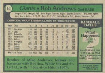 Rob Andrews  baseball card collectible - Main Image 2