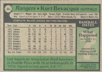 Kurt Bevacqua  baseball card collectible - Main Image 2