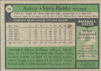 Vern Ruhle  baseball card collectible - Main Image 2