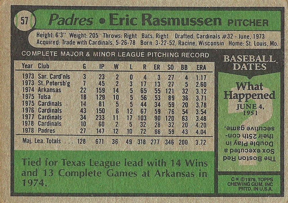 Eric Rasmussen  baseball card collectible - Main Image 2