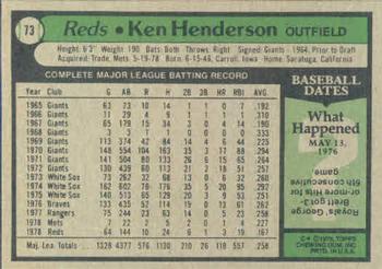 Ken Henderson  baseball card collectible - Main Image 2