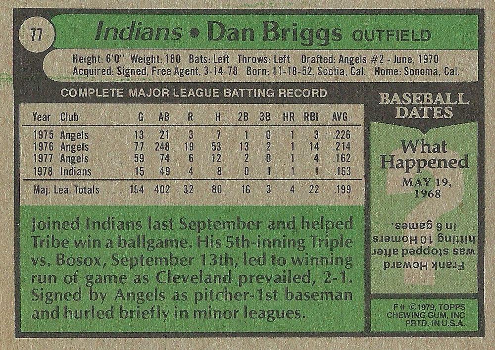 Dan Briggs  baseball card collectible - Main Image 2
