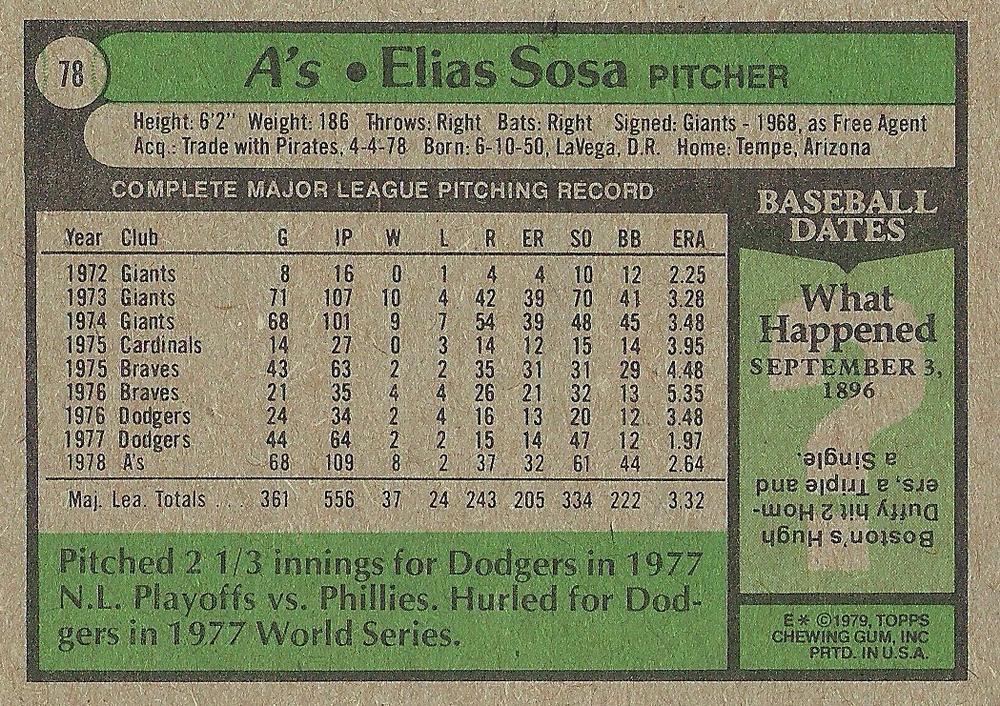 Elias Sosa  baseball card collectible - Main Image 2